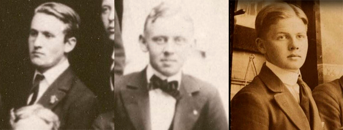 Jens Olivur Lisberg, Janus Øssursson og Pauli Dahl avmyndaðir á studentaskúlanum í Sorø í 1916 og 1917