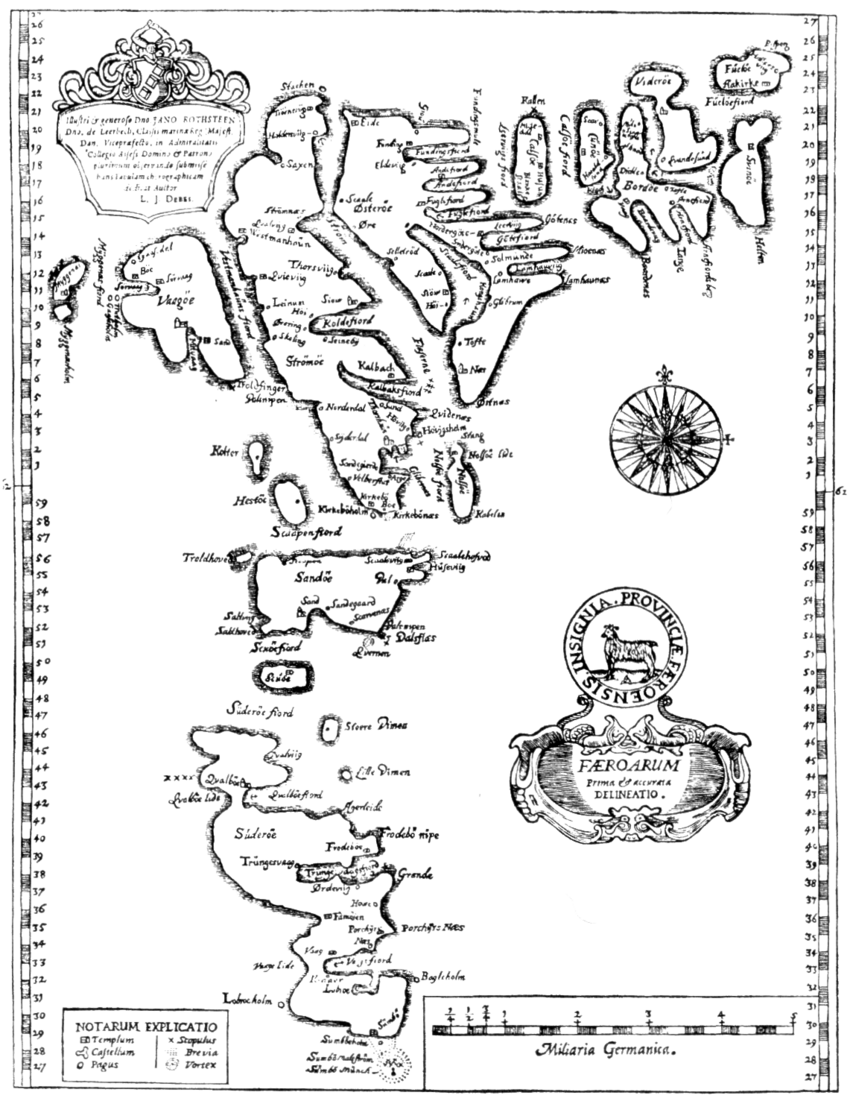 Faroe map 1673 by lucas debes