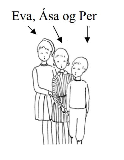 Eva, Ása og Per — mynd úr bókini