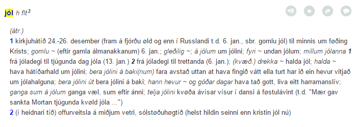 Jól í orðabókini